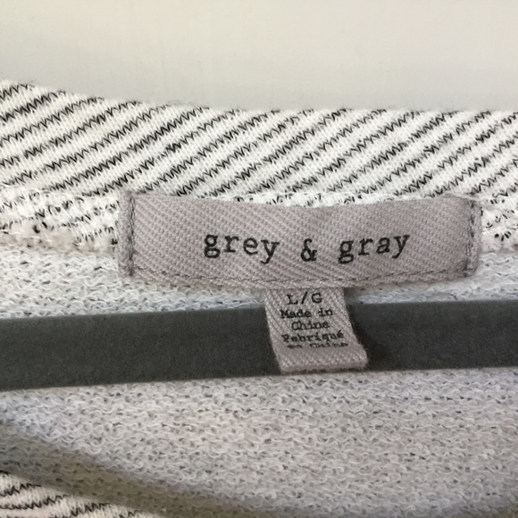 Grey & Gray Striped Cropped Sweatshirt - Picture 6 of 14